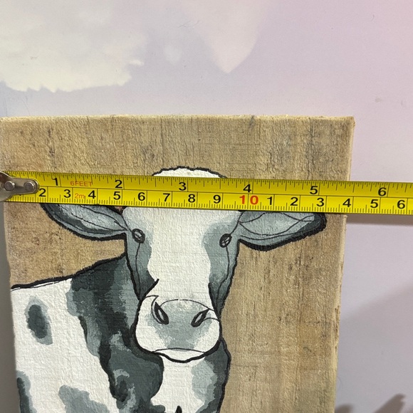 Artisan Black and White Cow Painting - Picture 6 of 7